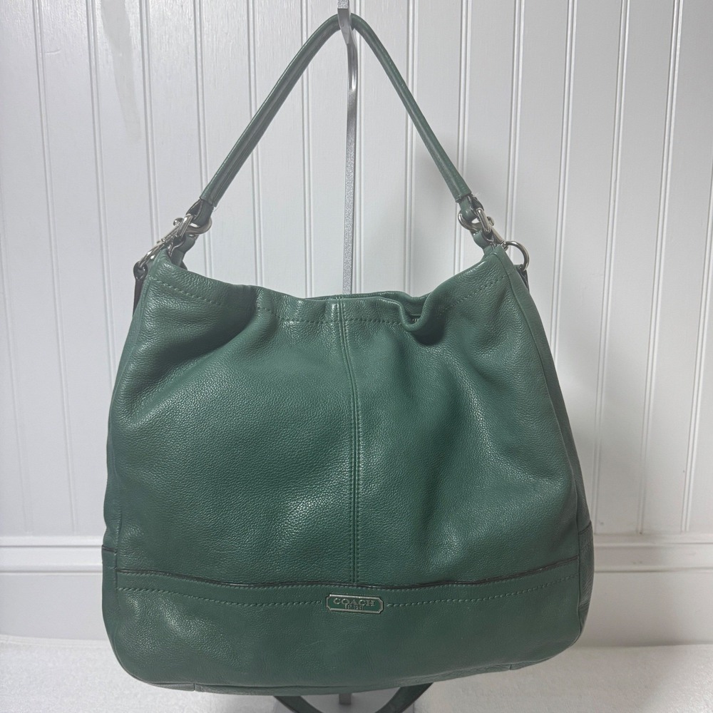Coach Brooke Hobo Bag Green Pebbled Leather Crossbody Shoulder Bag F23293
